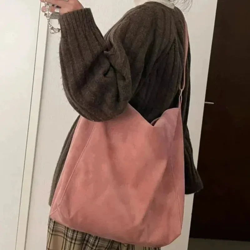 UAKISS  -  Korean High-capacity Shoulder Handbags Casual All Match Soft Leather Women's Underarm Bag Y2k Aesthetic Grunge Vintage Tote Bags