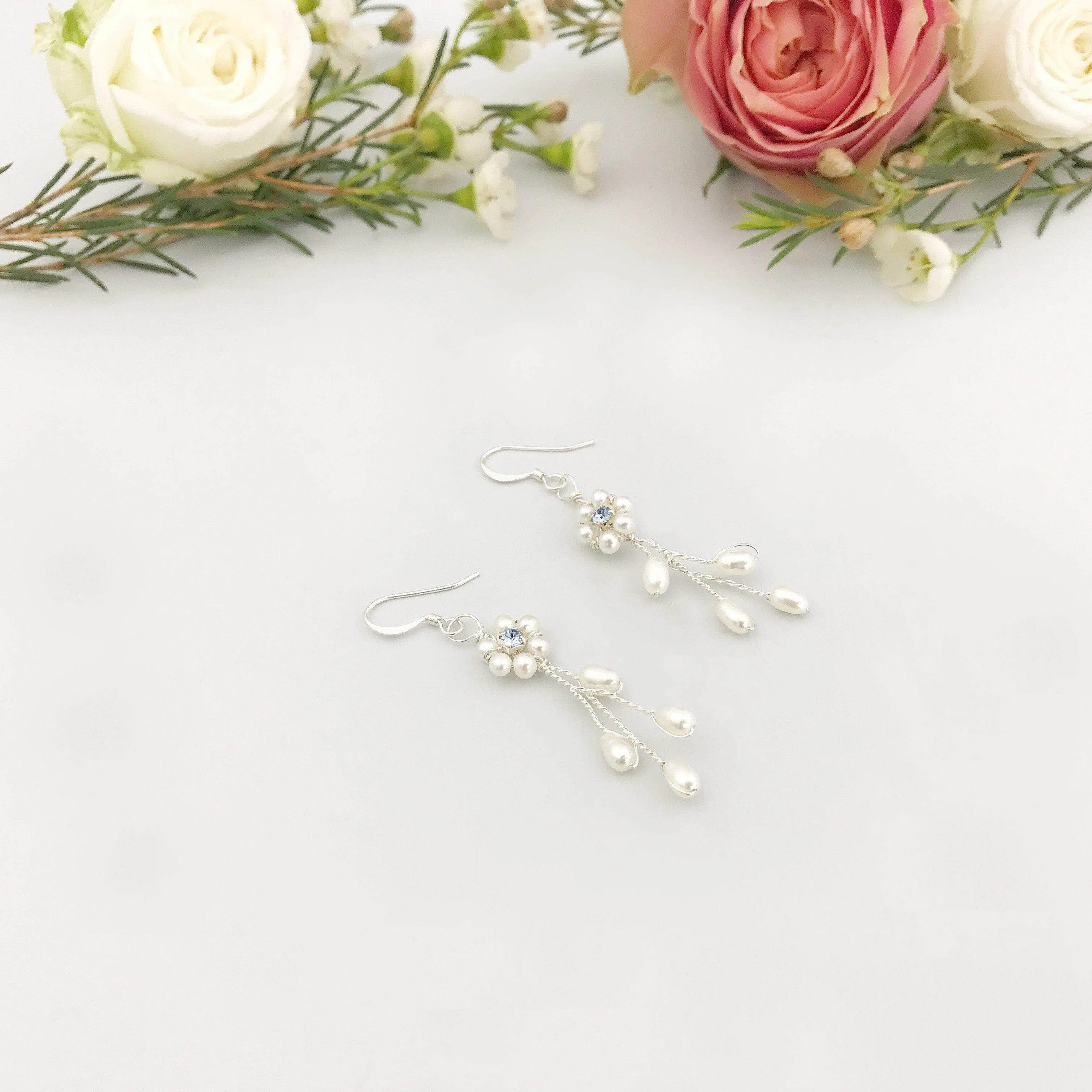Vine wedding earrings - 'Eliza'