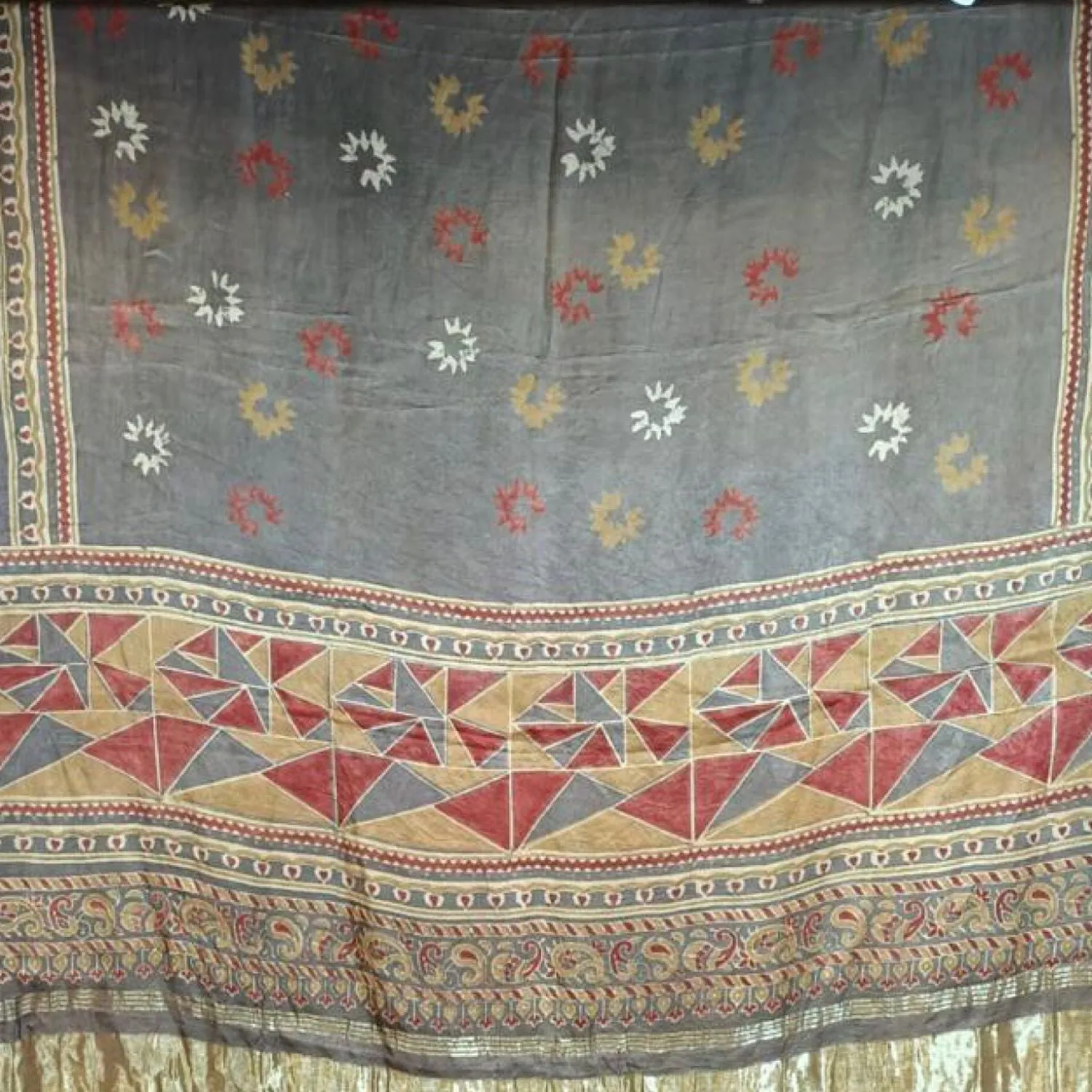 Yahvi Zari Border Ajrakh Dupatta | Modal Silk | Hand-Crafted | Elegant & Graceful